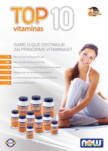 Panfleto Top 10 Vitaminas Now Foods Nasofis